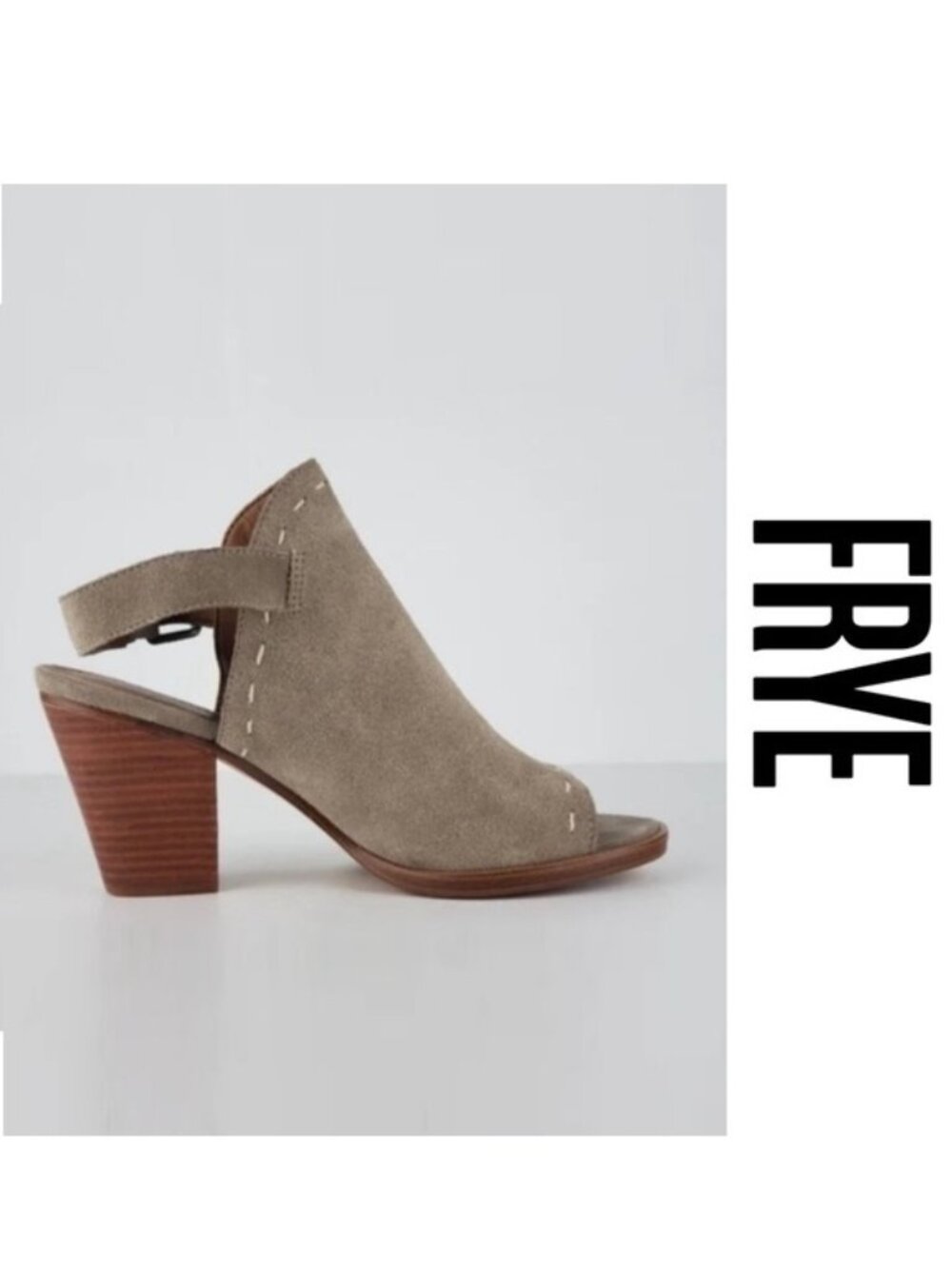 Frye & Co | Donna Suede Ash Slingback Block Heel Sandal | Size 9